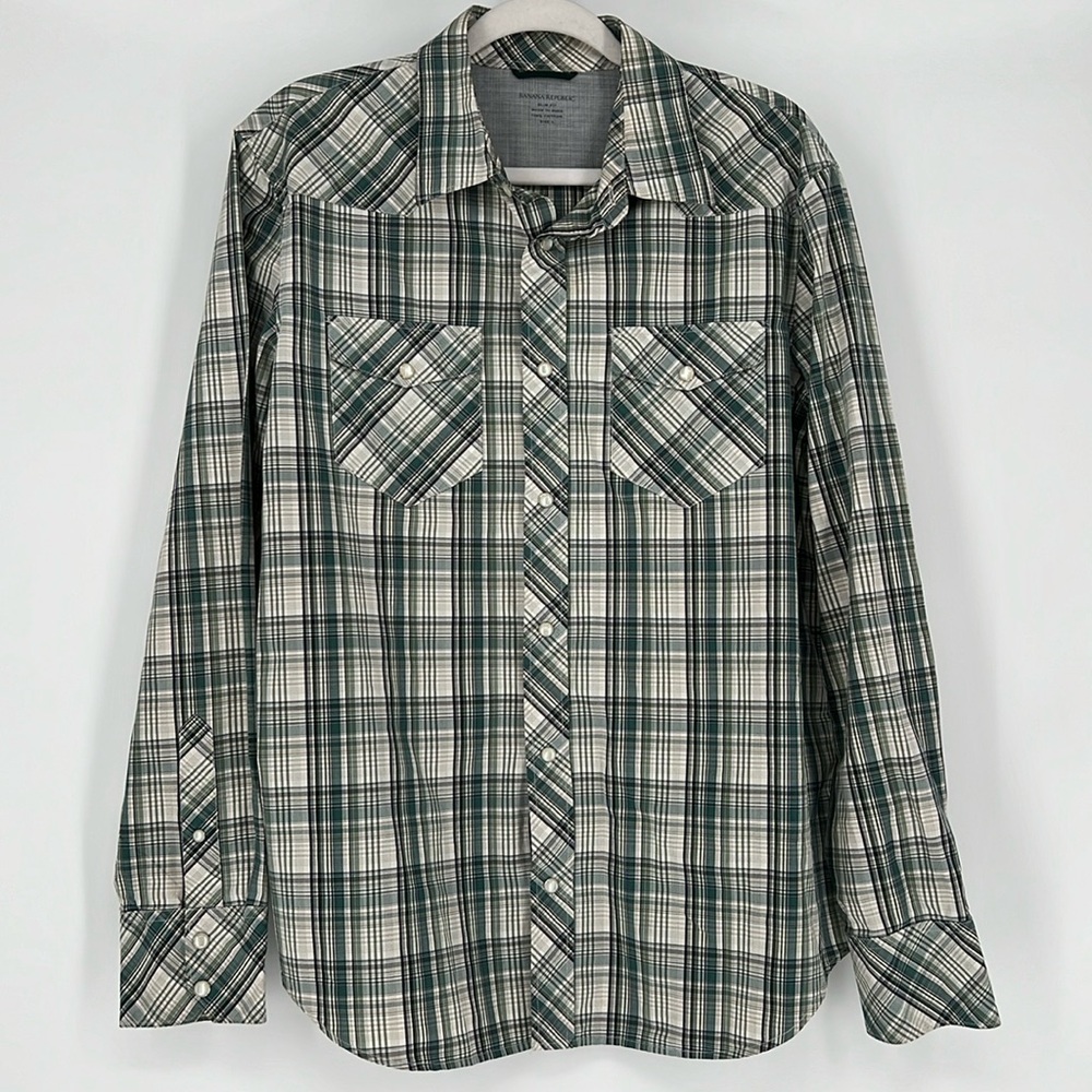 BANANA REPUBLIC PLAID COTTON SHIRT‎